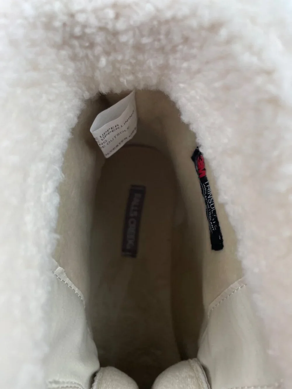 Falls Creek Anita Shearling Lined White Winter Boots Lace-Up Womens Size 9M - Picture 10 of 14